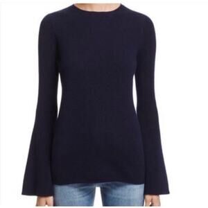 Aqua cashmere pullover bell sleeve sweater Size M Navy Blue